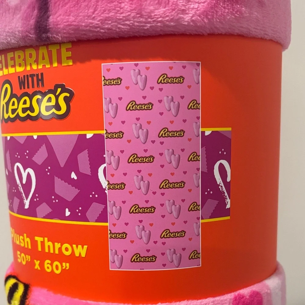 Reese's Pink Plush Throw Blanket